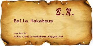 Balla Makabeus névjegykártya